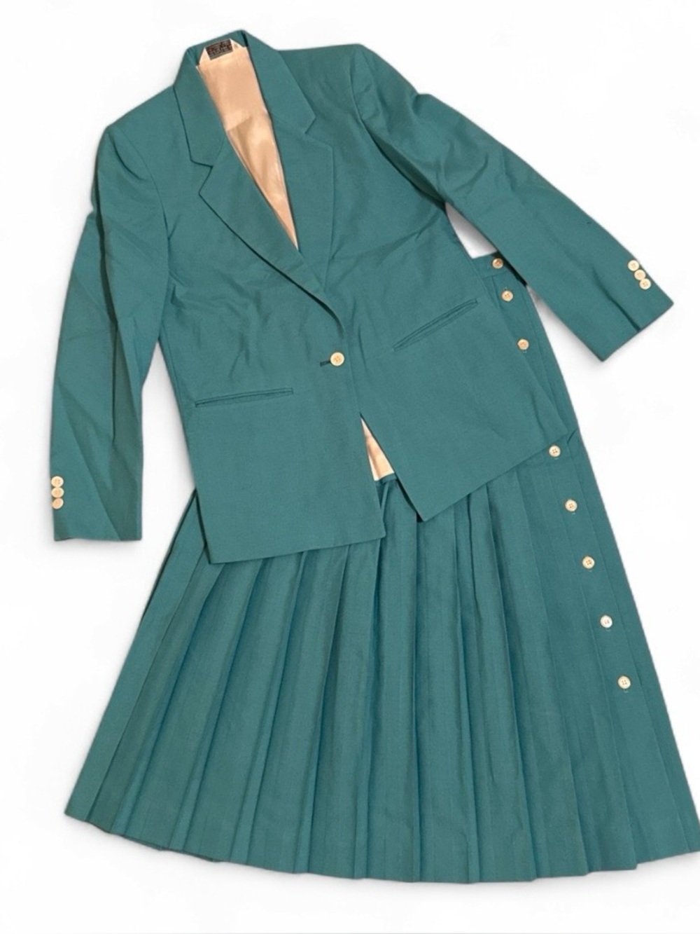 90s pleated skirt and blazer set